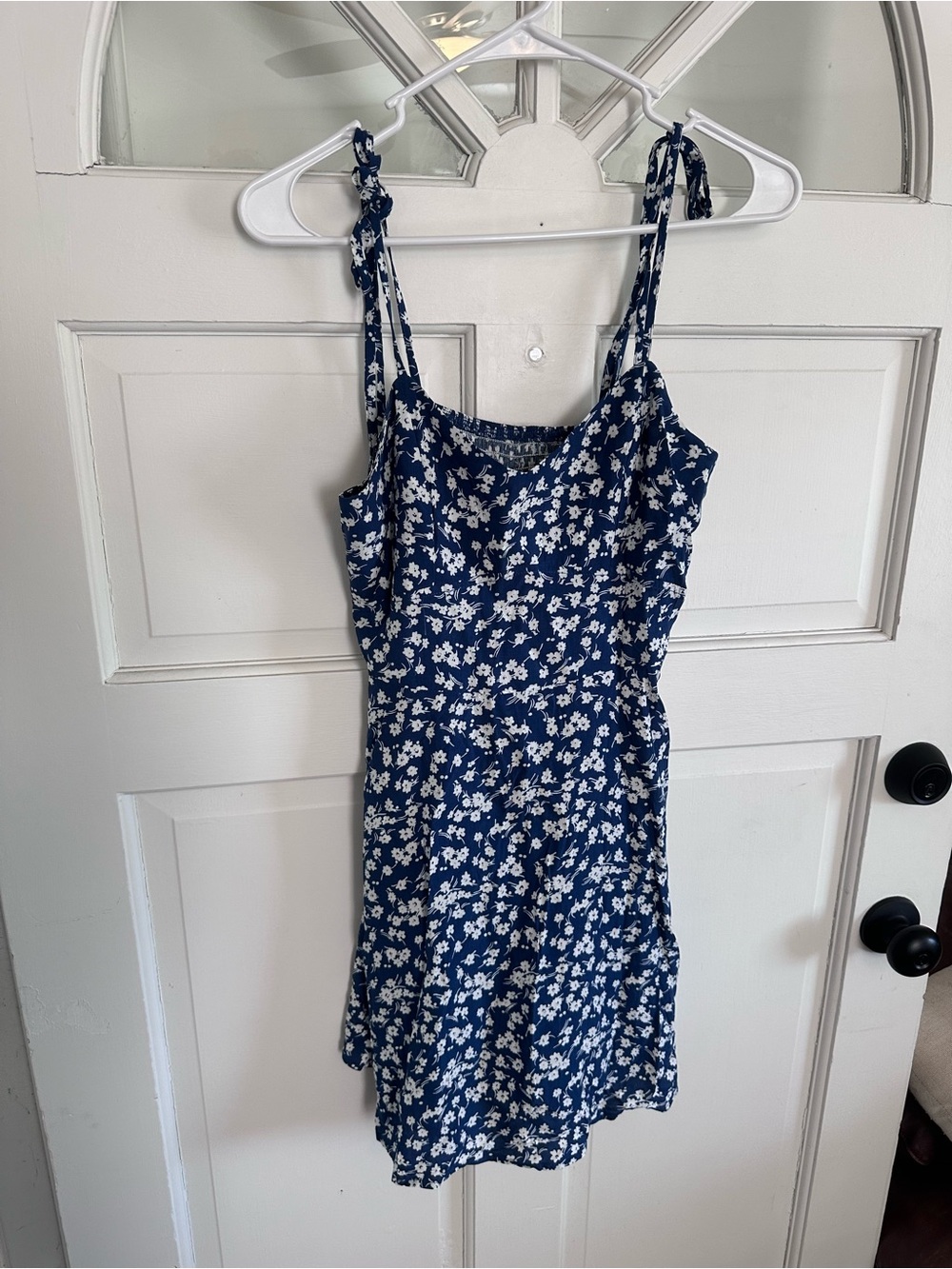 Source Unknown Navy Blue Floral Mini Dress
